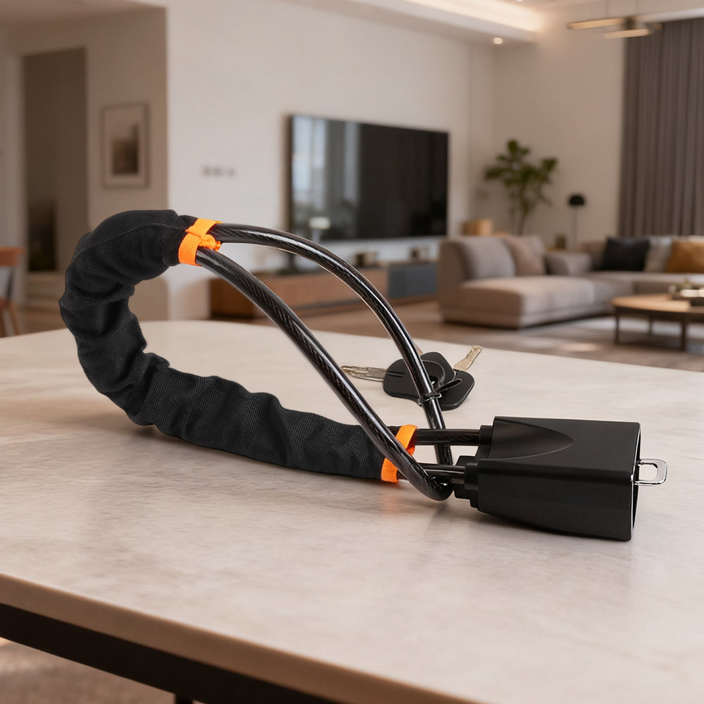 Steering wheel lock with padded cover