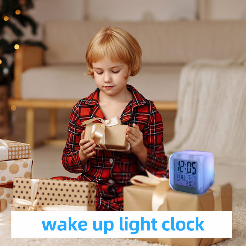 Glowing cube clock as a gift