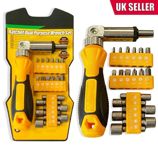 Mini ratchet screwdriver, wrench and socket tool set