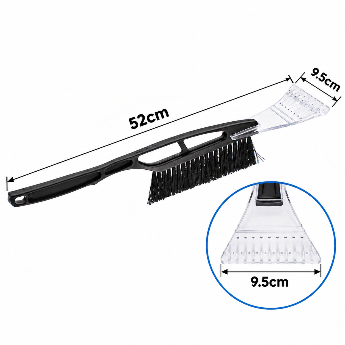 Snow brush dimensions, about 52 cm long