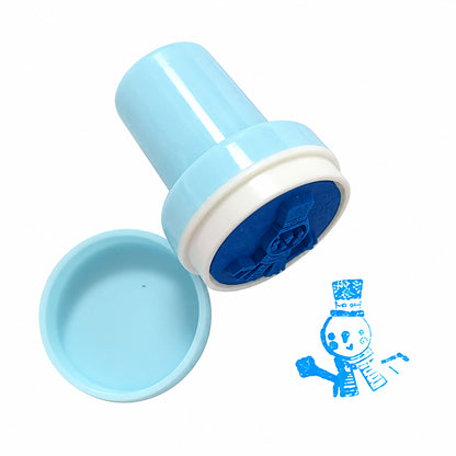 Snowman stamp with lid and printed design