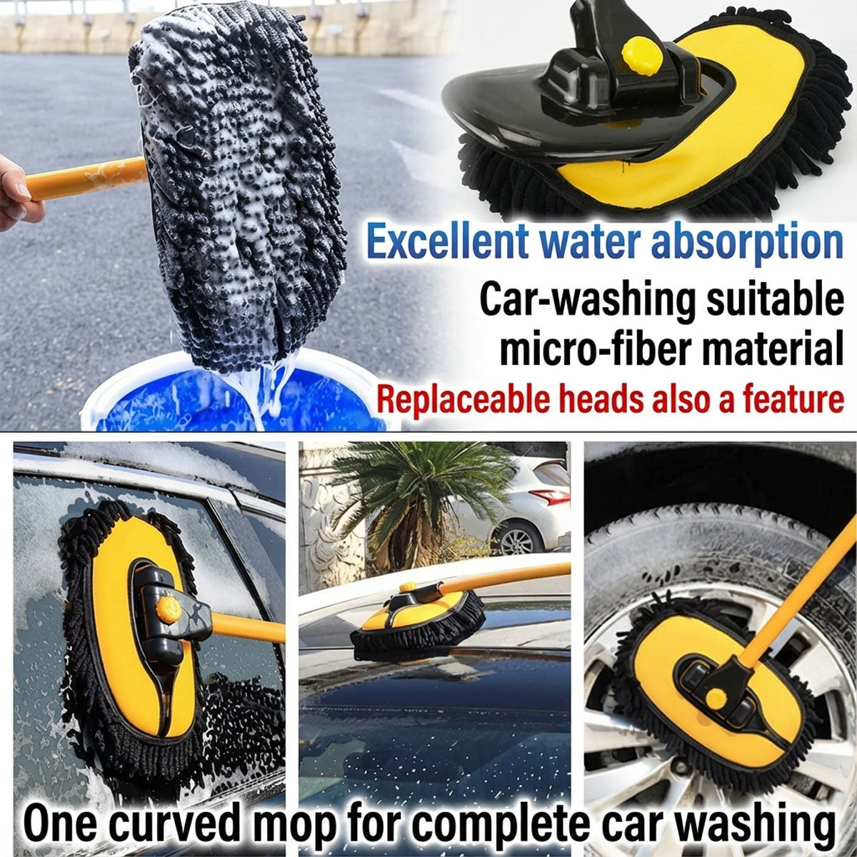 Telescopic Car Wash Brush with Long Handle – photo 2