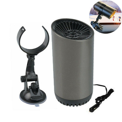 12V car demister heater fan with suction mount and cigarette lighter plug