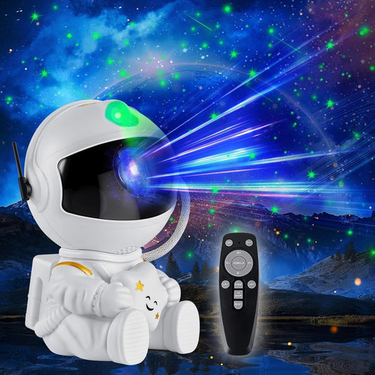White astronaut galaxy star projector with remote