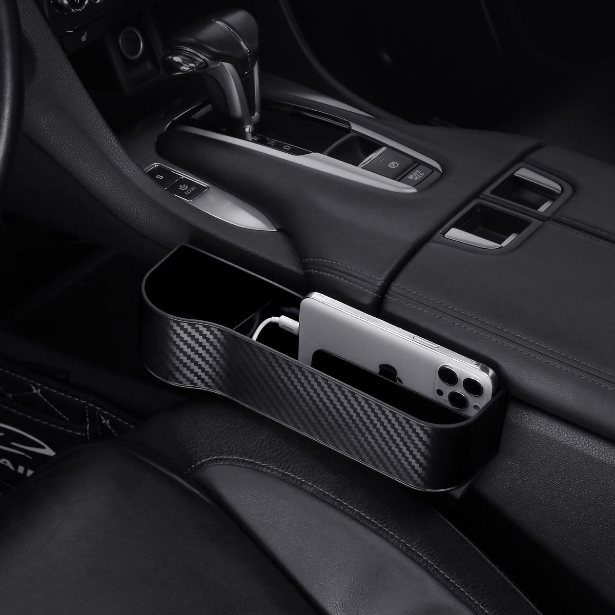 Leather-Look Car Seat Gap Storage Pocket – photo 2