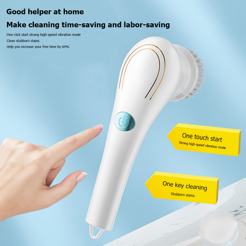 Rechargeable Kitchen & Bathroom Cleaning Brush – 5 Heads – photo 2