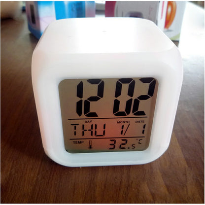 Cube clock on a table