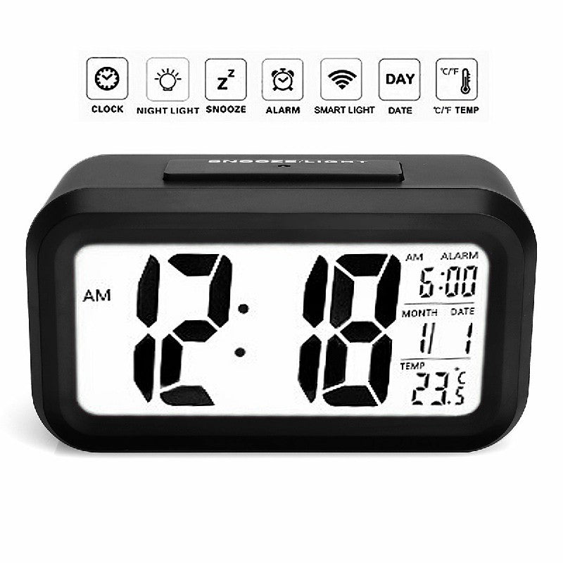 Digital alarm clock front view