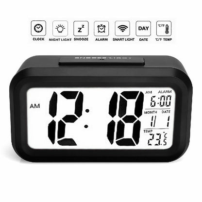 Digital alarm clock front view