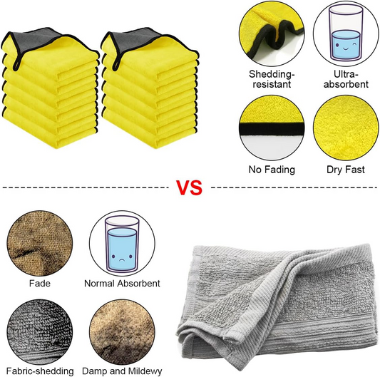 12-Pack Microfibre Car Drying & Polishing Towels – photo 1