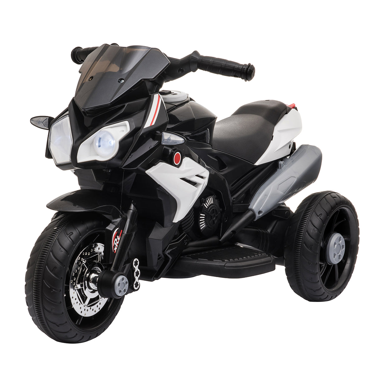 Black kids 3-wheel electric ride-on motorbike