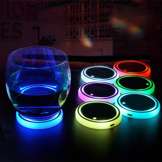 Colour-Changing LED Car Cup Holder Coaster – Single – photo 1
