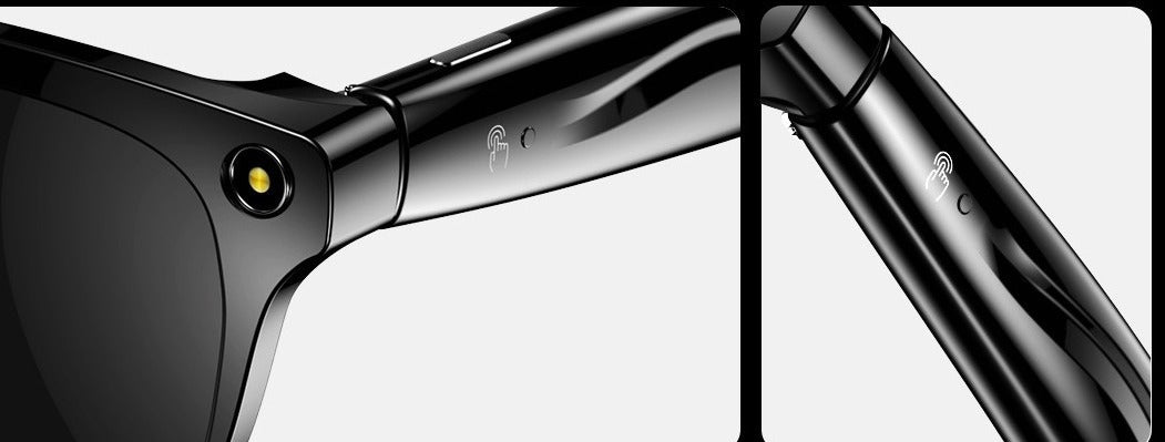 Close-up of the camera and touch-control area on the arm