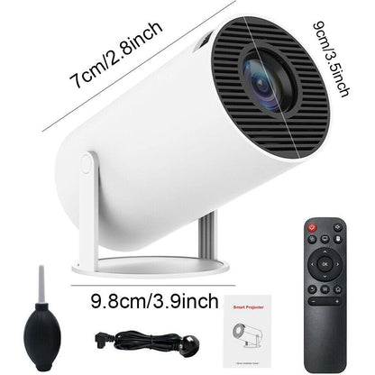 Mini projector with remote control, power lead, guide and lens blower